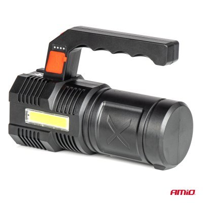 AMiO - LED pracovná baterka 4LED + COB 1200mAh - 03273