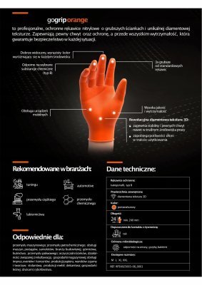 MERCATOR - rukavice nitrilove GOGRIP M