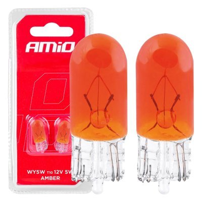 AMiO - Halogénové žiarovky T10 W5W W2.1x9.5d 12V 2ks blister