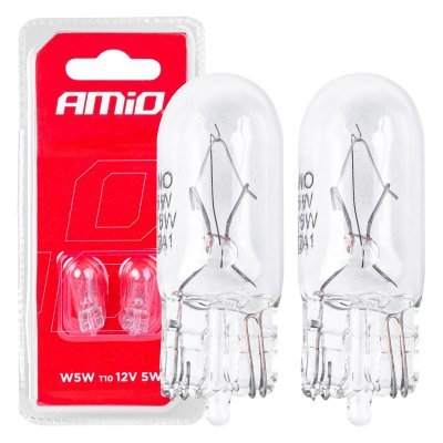 AMiO - Halogénové žiarovky T10 W5W W2.1x9.5d 12V 2ks blister