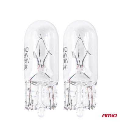 AMiO - Halogénové žiarovky T10 W5W W2.1x9.5d 12V 2ks blister