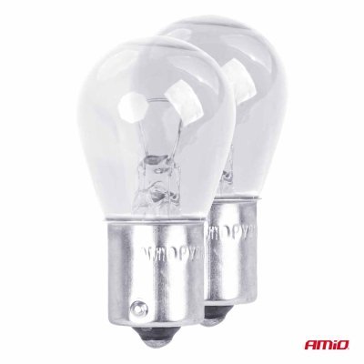 AMiO - Halogénové žiarovky P21W BA15s 12V 2ks blister