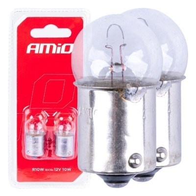 AMiO - Halogénové žiarovky R10W BA15s 12V 2ks blister