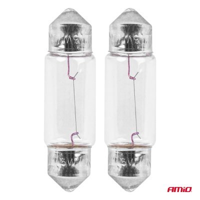 AMiO - Halogénové žiarovky C5W Festoon SV 8,5-8 36mm 12V 2ks blister