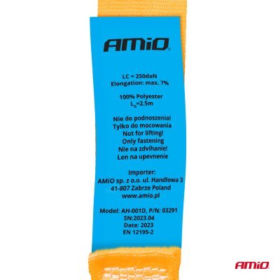 AMiO - Pás so samouťahovacou prackou 2,5m x 25mm