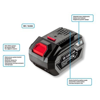 NEO - Energy+ 18V, Li-Ion batéria s kapacitou 6Ah
