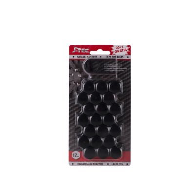 J-Tec - Univerzálne kryty matice/skrutiek kolies 17mm Čierna