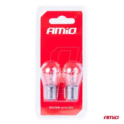 AMiO - Halogénové žiarovky P21/5W BAY15D 12V 2ks blister