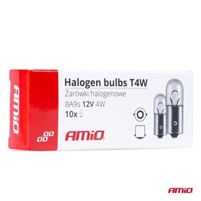 AMiO - Halogénové žiarovky T4W 12V 4W BA9S 10ks