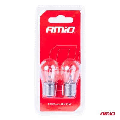 AMiO - Halogénové žiarovky P21W BA15s 12V 2ks blister