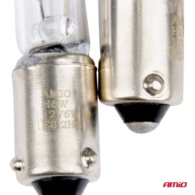 AMiO - Halogénové žiarovky H6W 12V 6W BAX9S white 2ks blister