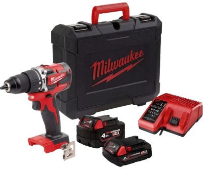 Milwaukee - Príklepová vŕtačka 18V 60Nm s 2x AKU 4.0Ah 2Ah