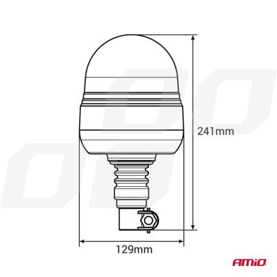 AMiO - Výstražný LED maják WAR09P, ECE R10 R65 39LED 12/24V IP56