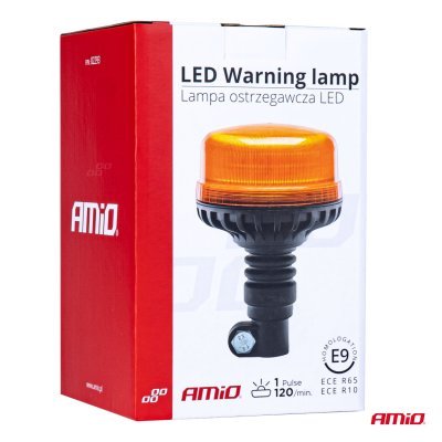 AMiO - Výstražný maják W03P tyčový Flexi R65 R10 36LED 12 / 24V IP56