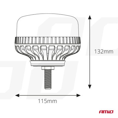 AMiO - Výstražný maják W03SB na jednu skrutku R65 R10 36LED 12/24 V IP56