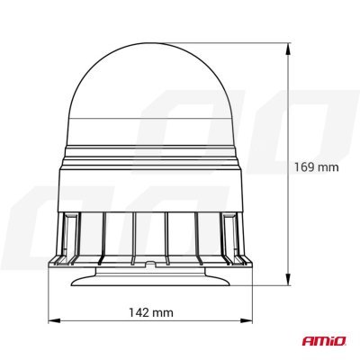 AMiO - Výstražný maják W02M magnetický R65 R10 39LED 12 / 24V IP56