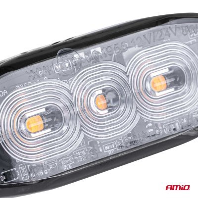 AMiO - Výstražné osvetlenie oranžové 3x3W LED R65 R10 12/24V IP67