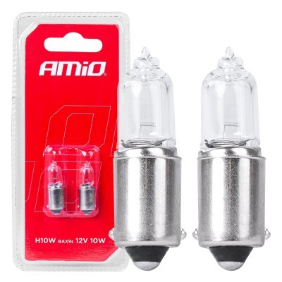 AMiO - Halogénové žiarovky H10W 12V 10W BAX9S white 2ks blister