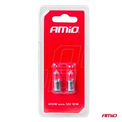 AMiO - Halogénové žiarovky H10W 12V 10W BAX9S white 2ks blister