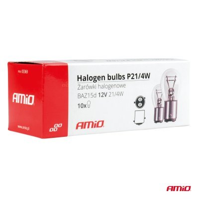 AMiO - Halogénové žiarovky P21/4W 12V BAZ15d 10ks
