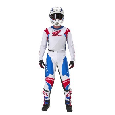 ALPINESTARS - Nohavice ICONIC HONDA kolekcia, (biela/modrá/červená/čierna, veľ. 30)