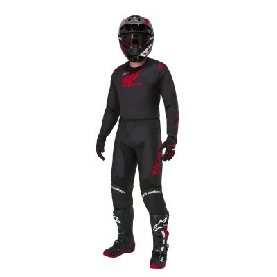 ALPINESTARS - Nohavice ICONIC HONDA kolekcia, (čierna/červená, veľ. 38)