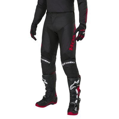 ALPINESTARS - Nohavice ICONIC HONDA kolekcia, (čierna/červená, veľ. 36)