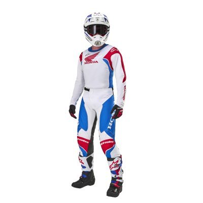 ALPINESTARS - Nohavice ICONIC HONDA kolekcia, (biela/modrá/červená/čierna, veľ. 34)