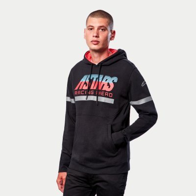FLY RACING - Mikina CLUB HOODIE, (čierna/červená/modrá/šedá, veľ. L)