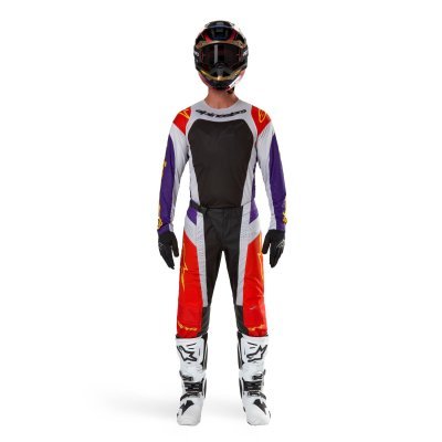 ALPINESTARS - Nohavice TECHSTAR OCURI, (oranžová/šedá/fialová/žltá, veľ. 38)