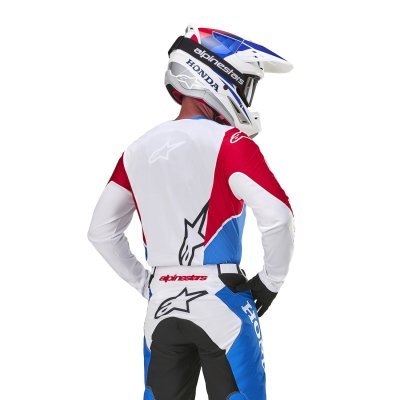 ALPINESTARS - dres ICONIC HONDA kolekcia, (biela/modrá/červená/čierna, veľ. S)