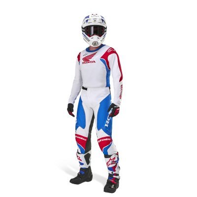 ALPINESTARS - dres ICONIC HONDA kolekcia, (biela/modrá/červená/čierna, veľ. XL)