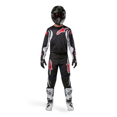 ALPINESTARS - Nohavice FLUID LUCENT, (čierna/biela/červená, veľ. 36)