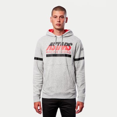 FLY RACING - Mikina CLUB HOODIE, (šedá/čierna/červená, veľ. M)