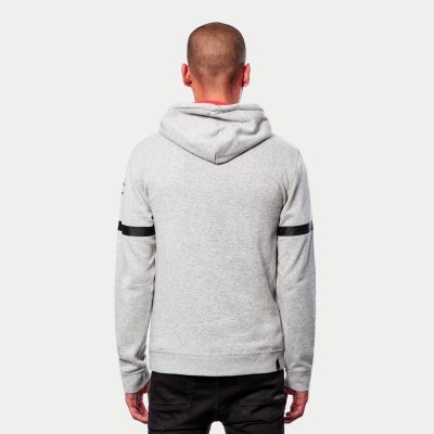 FLY RACING - Mikina CLUB HOODIE, (šedá/čierna/červená, veľ. M)