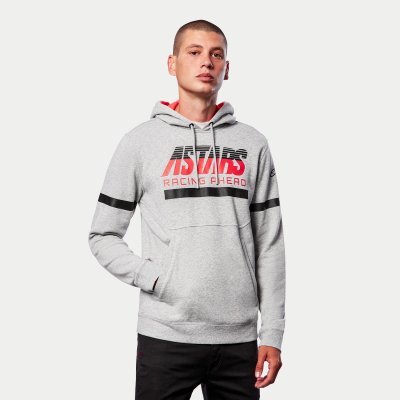 FLY RACING - Mikina CLUB HOODIE, (šedá/čierna/červená, veľ. M)
