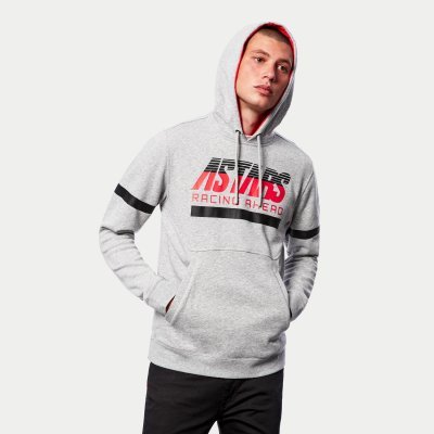 FLY RACING - Mikina CLUB HOODIE, (šedá/čierna/červená, veľ. M)