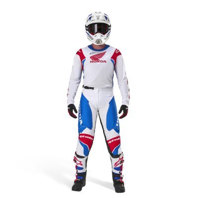 ALPINESTARS - dres ICONIC HONDA kolekcia, (biela/modrá/červená/čierna, veľ. L)