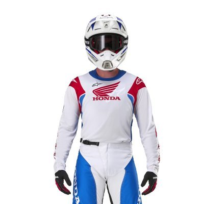 ALPINESTARS - dres ICONIC HONDA kolekcia, (biela/modrá/červená/čierna, veľ. 2XL)