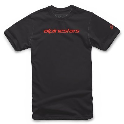 ALPINESTARS - Triko LINEAR WORDMARK TEE, (čierna/červená fluo, veľ. M)