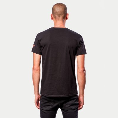 ALPINESTARS - Triko LINEAR WORDMARK TEE, (čierna/červená fluo, veľ. M)