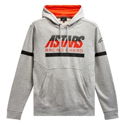 FLY RACING - Mikina CLUB HOODIE, (šedá/čierna/červená, veľ. 2XL)