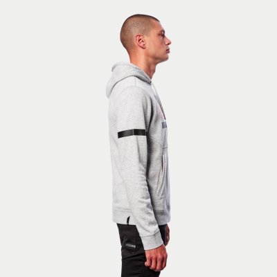 FLY RACING - Mikina CLUB HOODIE, (šedá/čierna/červená, veľ. 2XL)