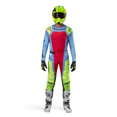 ALPINESTARS - Nohavice TECHSTAR OCURI, (svetlo modrá/žltá fluo/červená, veľ. 32)