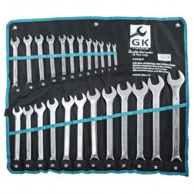 GK TOOLS - Kľúče v textilnom obale očkoploché sada 24 dielna