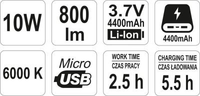 Yato - montážna lampa COB LED 10W