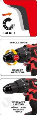 Yato - Vŕtačka s príklepom 18V 40Nm korpus