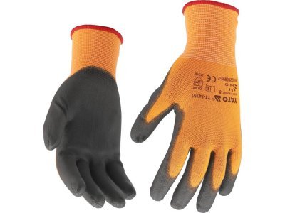 Yato - Nylonové rukavice z oranžového polyesteru M (8)