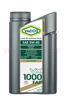 YACCO - Motorový olej VX 1000 FAP 5W40 1L