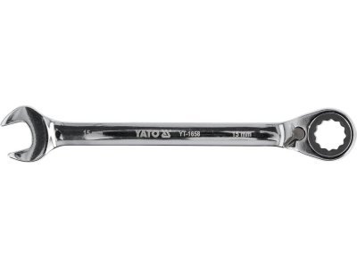 Yato - Kľúč očkoplochý račňový prepínací 15mm
